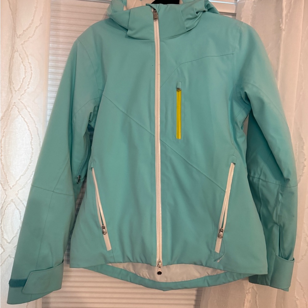 Spyder Women's Fraction ski jacket Blue-discoloration And Small Hole-defective
